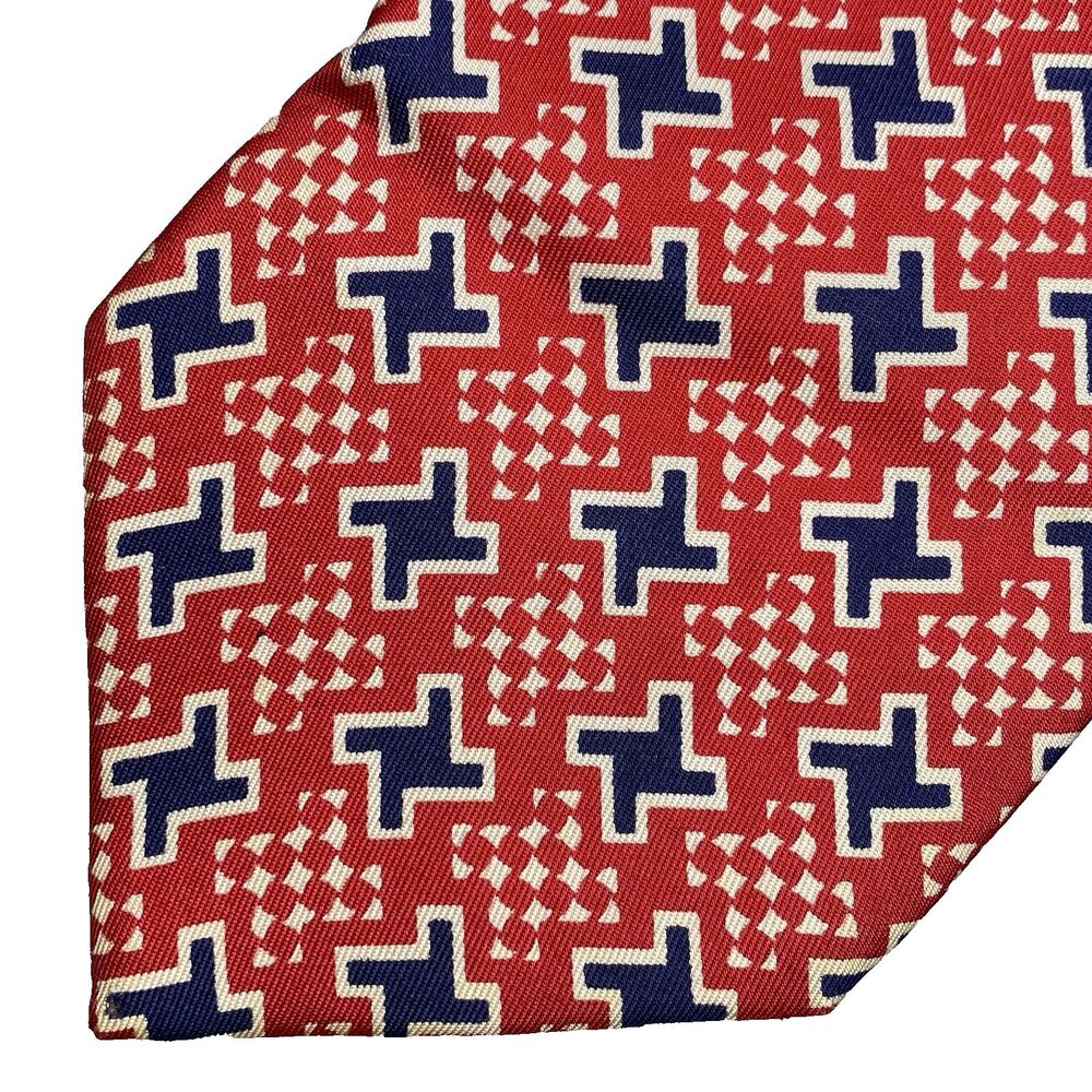 Turnbull & Asser Silk Tie Handmade England Royal Warrant Vintage Luxury Mens Red
